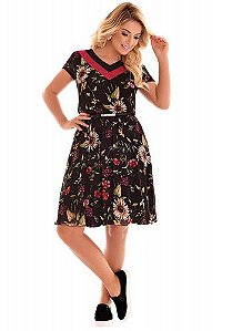 Vestido Decote Duas Cores Fascinius