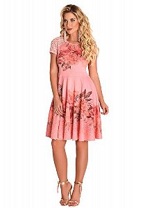 Vestido Godê Estampada Fascinius