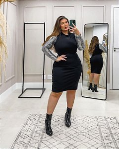 Vestido ponto roma plus size