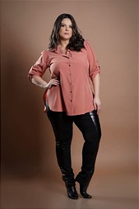 Camisa manga 3/4 plus size