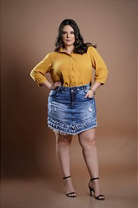 Camisa manga 3/4 plus size