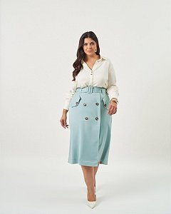 Saia essencial azul plus size