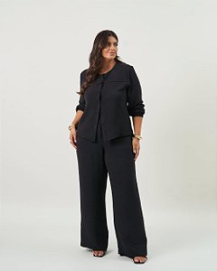 Conjunto Savana Preto de Blusa e Calça Plus Size