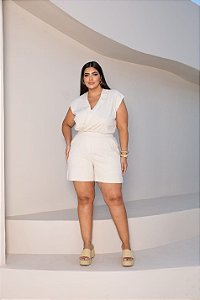 Macaquinho Cleo Natural Plus Size