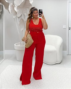 Blusa Regata Vermelha Plus Size