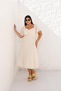 Vestido Aura Areia Plus Size