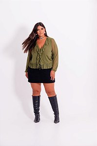 Blusa Vellure Verde Plus Size