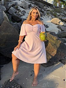 Vestido Rosa Brisa Do Mar Plus Size