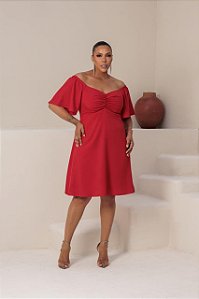 Vestido Vermelho Brisa Do Mar Plus Size