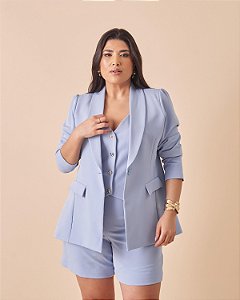 Blazer Azul Céu Plus Size