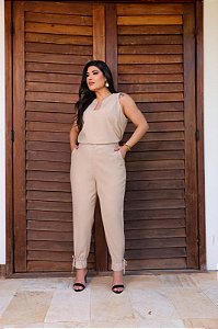 Conjunto kim Bege Plus Size