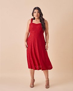 Vestido Sol Vermelho Plus Size