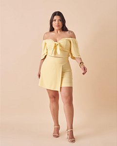 Conjunto Brisa de Verão Amarelo Plus Size