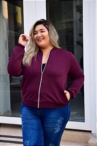 Jaqueta bomber matelassê plus size