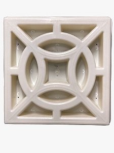 KIT C/ 10 UNIDADES, FORMA PLÁSTICA ABS (R$108,82 UND) ELEMENTO VAZADO 4 PONTAS 39X39X7