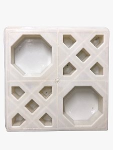 KIT C/ 10 UNIDADES, FORMA PLÁSTICA ABS (R$108,82 UND) ELEMENTO VAZADO ARÁBE 39X39X7
