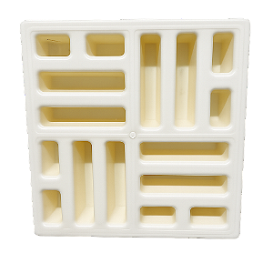KIT C/ 10 UNIDADES, FORMA PLÁSTICA ABS (R$136,03 UND) ELEMENTO VAZADO TACO CHINÊS 38X38X6