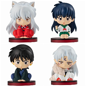 Conjunto 4 figures Inuyasha Kagome Miroku Sesshomaru