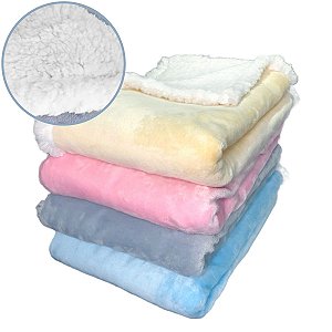 Manta Cobertor para Bebê Dupla Face Sherpa Microfibra Soft Smoofy
