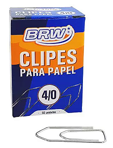 Kit 10 caixas - Clipes nº. 4 de Aço Galvanizado BRW (caixa com 50 clipes)