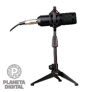 Microfone Condensador Profissional Unidirecional 14dBA Preto - SATELLITE