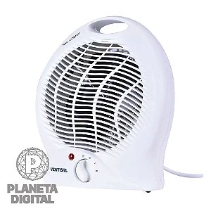 Aquecedor Elétrico Portátil 1500W Branco Luz Indicadora Seletor de Temperatura - VENTISOL