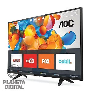 Smart TV 43" Full HD Wi-Fi Integrado Design Moderno 8W+8W RMS HDMI USB Multimídia Bivolt - AOC