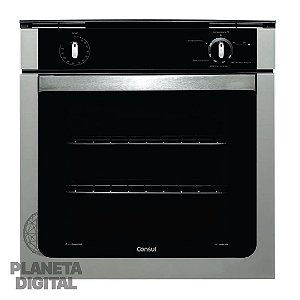 Forno a Gás de Embutir 1680W Autolimpante 78 Litros de Capacidade Acendimento Automático Timer Grill Prata - CONSUL