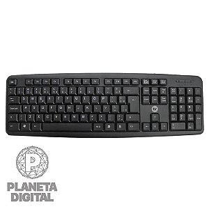 Teclado Básico USB Cabo de 130cm de Comprimento 107 Teclas Simples e Eficiente Preto 0014 - BRIGHT