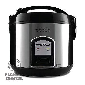 Panela Elétrica de Arroz Glass Cooker 700W Capacidade de 4 Litros Cabo Removível Desligamento Automático Tigela Antiaderente Função Manter Aquecido BPA12P - BRITÂNIA