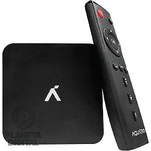 Smart TV Box 4K com Controle Remoto 8GB ROM Wi-Fi Possui 3 Idiomas: Espanhol, Inglês e Português USB 2.0 Bivolt Preto STV-3000 - AQUÁRIO