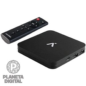 Smart TV Box 4K com Controle Remoto 1GB RAM Wi-Fi Possui 3 Idiomas: Espanhol, Inglês e Português USB 2.0 Bivolt Preto STV-3000 - AQUÁRIO