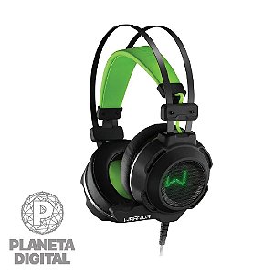 Headset Swan com Cabo Driver 40mm USB Resistente e Confortável Iluminação LED Controle de Volume Alça Ajustável Microfone Omni-direcional PH225 - WARRIOR