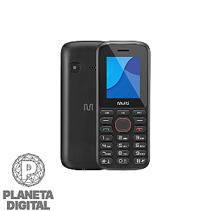 Celular UP Play 3G Tela 1.8" TFT LCD Dual Chip Bluetooth 2.1 Câmera: 0.8MP VGA Rádio FM Lanterna 800mAh Preto P9134 - MULTILASER