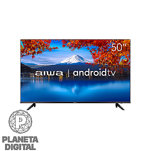 Smart TV 50" Tela 4K Ultra HD HDR10 Dolby Audio Borda Ultrafina Blue Protect Android 15 - AIWA