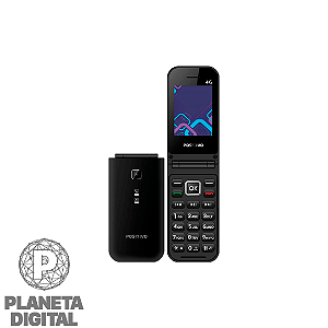 Celular Flip 4G Tela 2.4" Botão SOS Dual SIM Teclas Grandes Lanterna Rádio FM Sem Fio P51 - POSITIVO