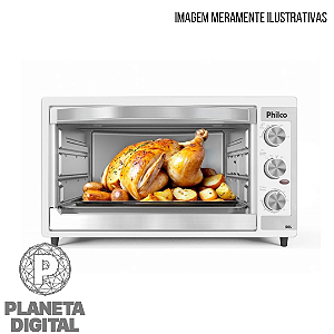 Forno Elétrico 50L Dupla Resistência Timer de 60 minutos Controle de Temperatura Desligamento Automático PFE52B - PHILCO
