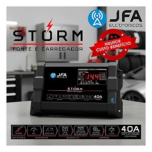 Fonte Carregador Automotiva 40a Storm Bivolt Jfa Som Automotivo 40 Amperes Cca Sci Smart