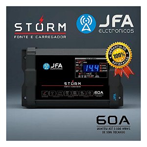 Fonte Carregador Automotiva 60a Storm Bivolt Jfa Som Automotivo 60 Amperes Cca Sci Smart