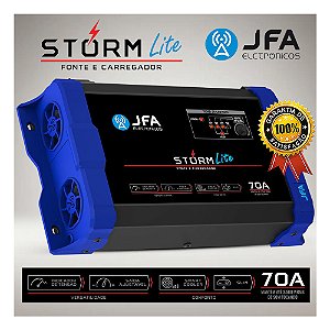 Fonte Automotiva Jfa Storm Lite 70a Bivolt Carregador Som Carro com Saída Ajustável 12V a 15.2V e Smart Cooler