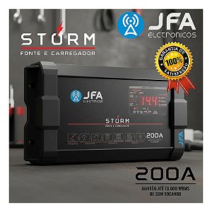 Fonte Carregador Automotiva 200a Storm Bivolt Jfa Som Automotivo 200 Amperes Cca Sci Smart