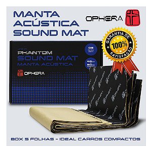 Kit 5 Manta Acústica Sound Mat Ophera Isolamento Acústico Automotivo Som de Qualidade Hi-End