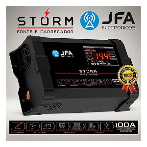 Fonte Carregador Automotiva 100a Storm Bivolt Jfa Som Automotivo 100 Amperes Cca Sci Smart