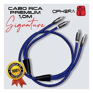 Cabo RCA 1,0m Signature Ophera Som Automotivo Premium Som de Qualidade Hi-End