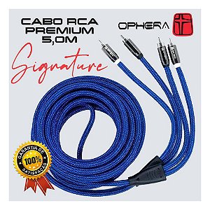 Cabo RCA 5,0m Signature Ophera Som Automotivo Premium Som de Qualidade Hi-End