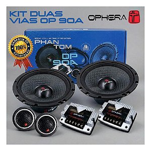 Kit 2 Vias OP90 6" Polegadas 180w 4Ohms Alto Falante Automotivo Ophera