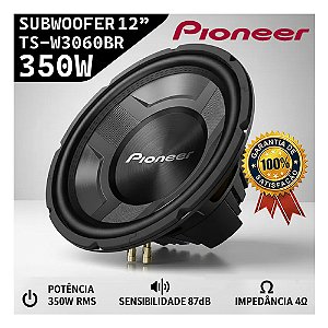 Subwoofer Pioneer TS-W3060br 12" Polegadas 350W S4 Alto Falante Grave Som Automotivo Carro Som Caixa Bob
