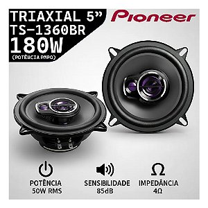 Par Alto Falante Pioneer Ts-1360br 5" Polegadas 200w Triaxial Som Automotivo Som Carro
