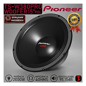 Alto Faltante Pioneer Woofer TS-W380PRO 15" Polegadas 2000w 4Ohms Caixa Bob Caixa Trio Som Pancadão Paredão