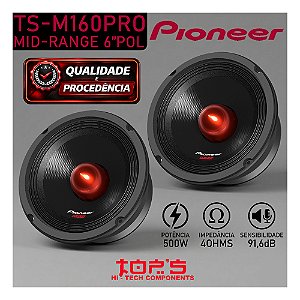 Par Grave Pioneer Mid Bass TS-M160PRO 6" Polegadas 500w Som Automotivo Gravão Batidão Pancadão Paredão Som carro